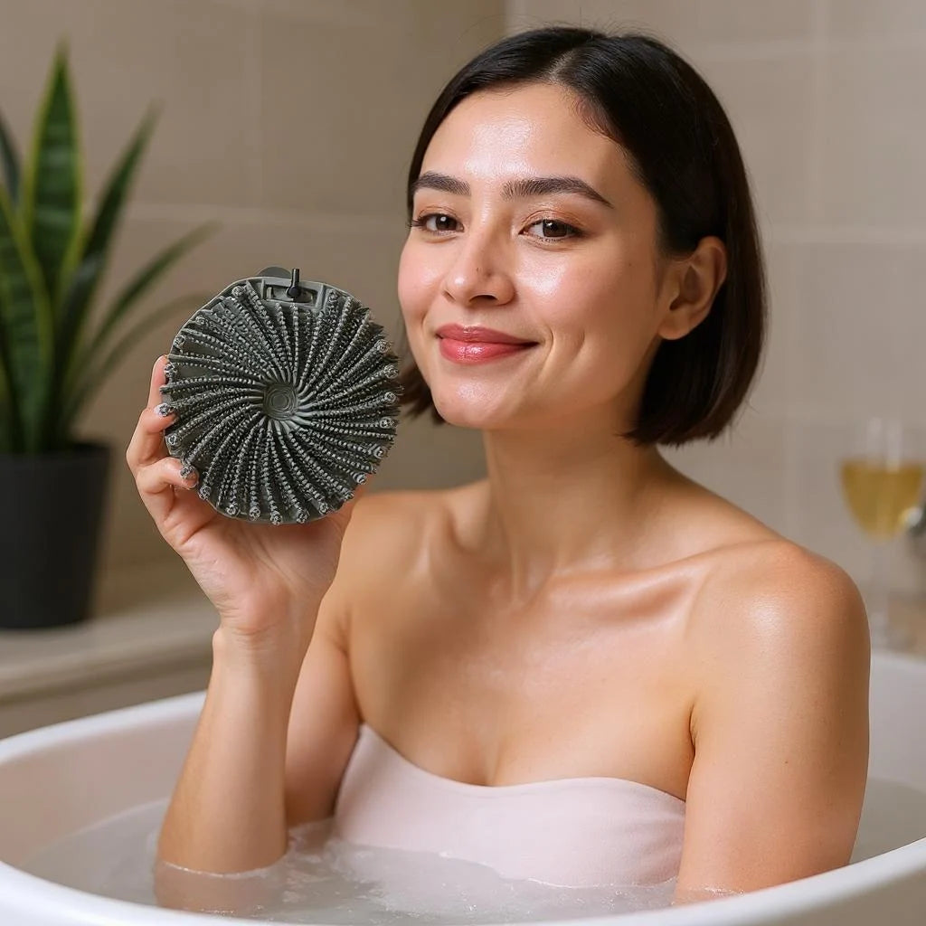 ✨ Silicone Body Exfoliating Brush with Charcoal – Gentle & Non-Slip🛁