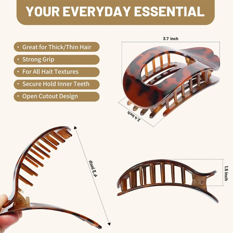 Floral Hair Clip – Stylish Claw Clip with Strong Grip