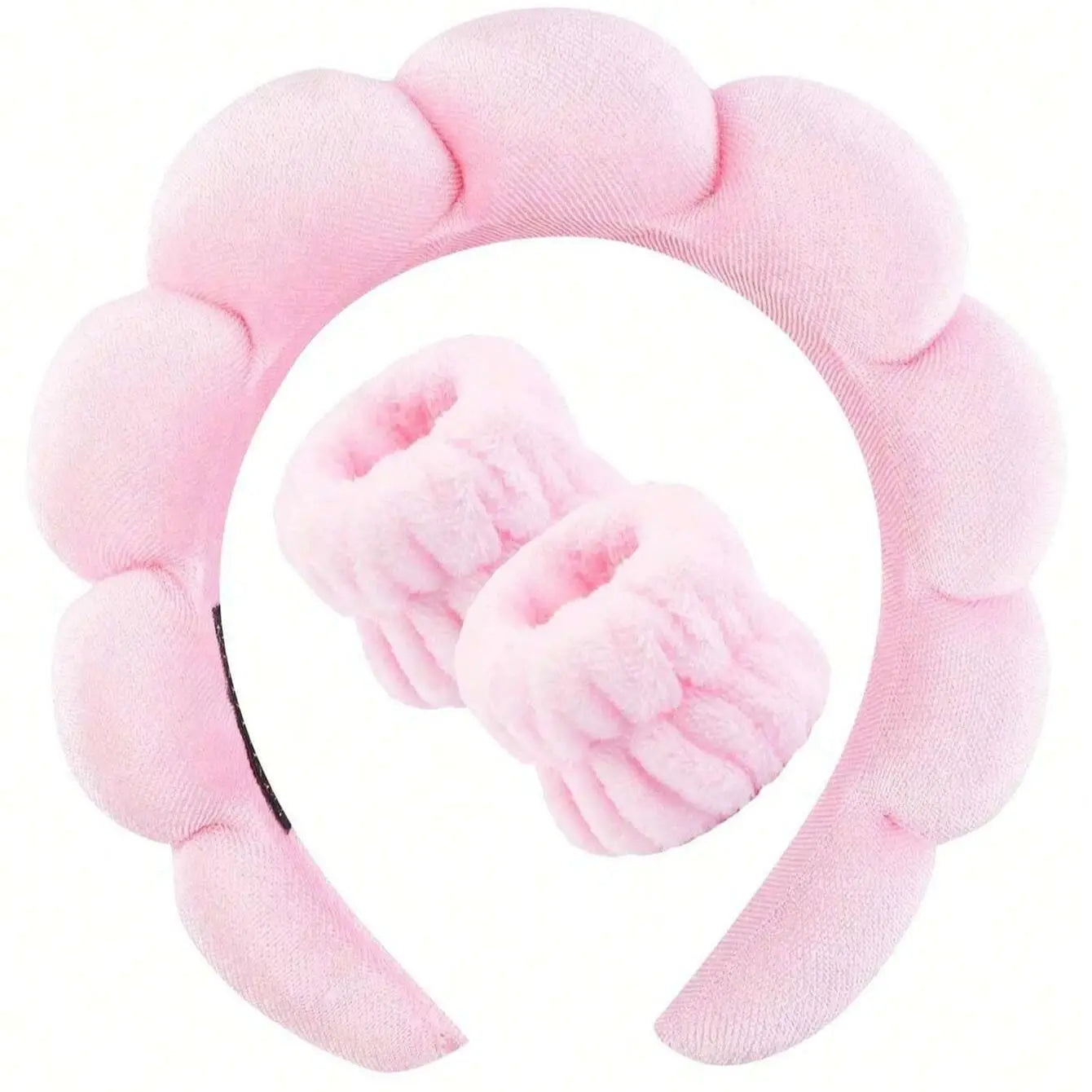 Luxury Fiber Spa Headband & Wristband Set
