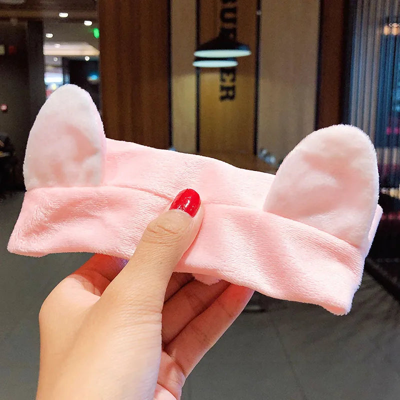π Soft Coral Fleece Bow Headband β Animal Ears & Turban Style π