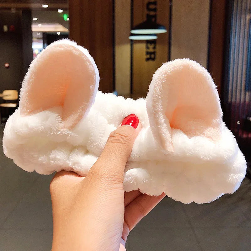 π Soft Coral Fleece Bow Headband β Animal Ears & Turban Style π