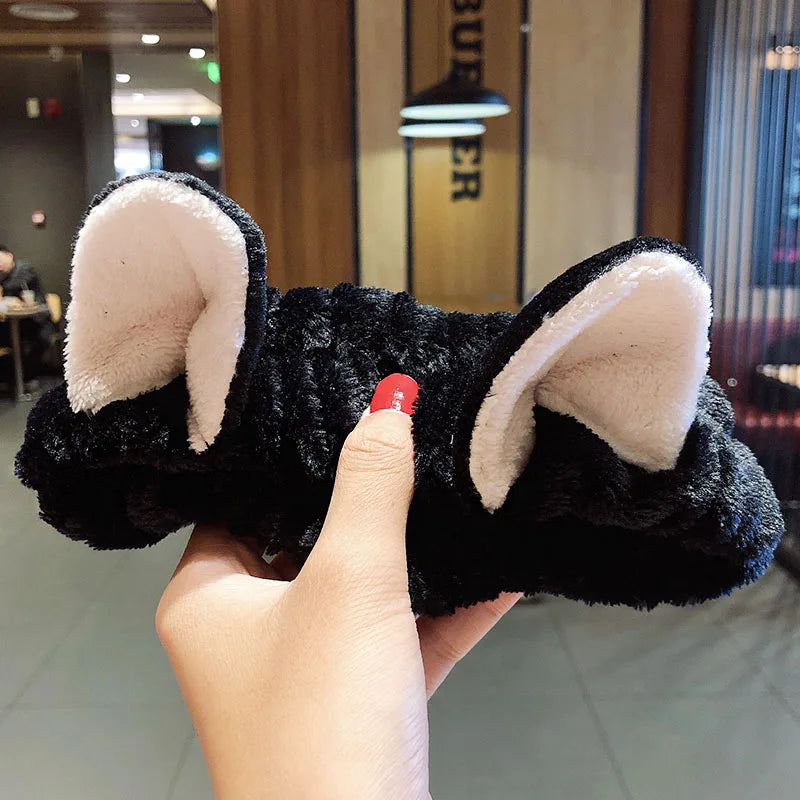 π Soft Coral Fleece Bow Headband β Animal Ears & Turban Style π