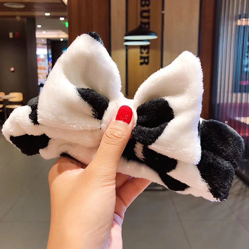 π Soft Coral Fleece Bow Headband β Animal Ears & Turban Style π