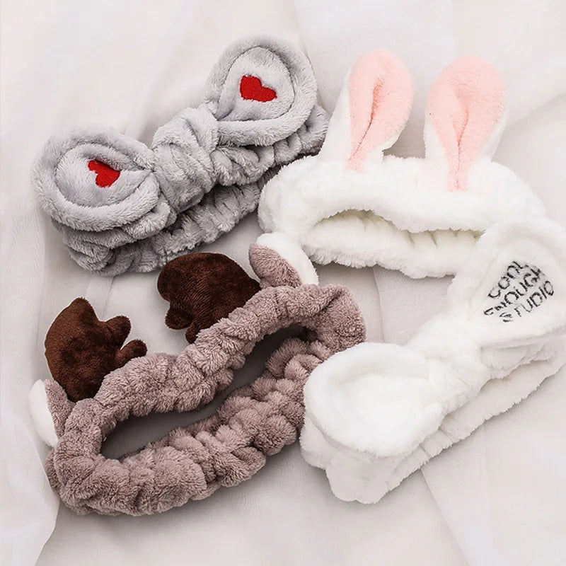 π Soft Coral Fleece Bow Headband β Animal Ears & Turban Style π