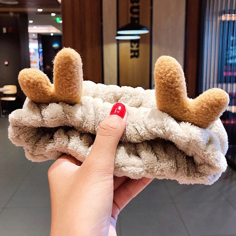 π Soft Coral Fleece Bow Headband β Animal Ears & Turban Style π