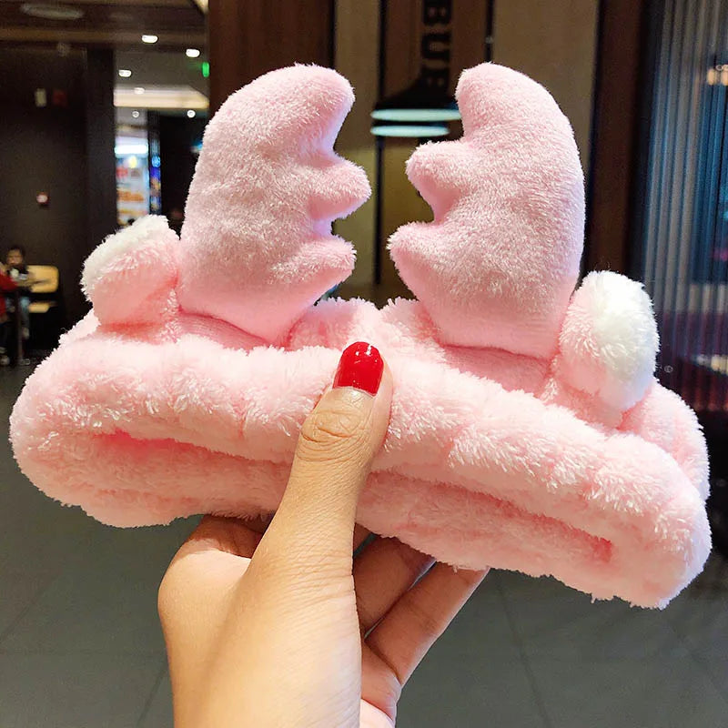 π Soft Coral Fleece Bow Headband β Animal Ears & Turban Style π