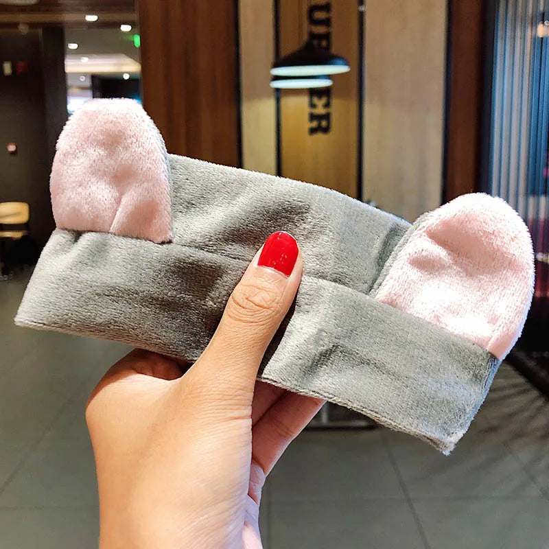 π Soft Coral Fleece Bow Headband β Animal Ears & Turban Style π