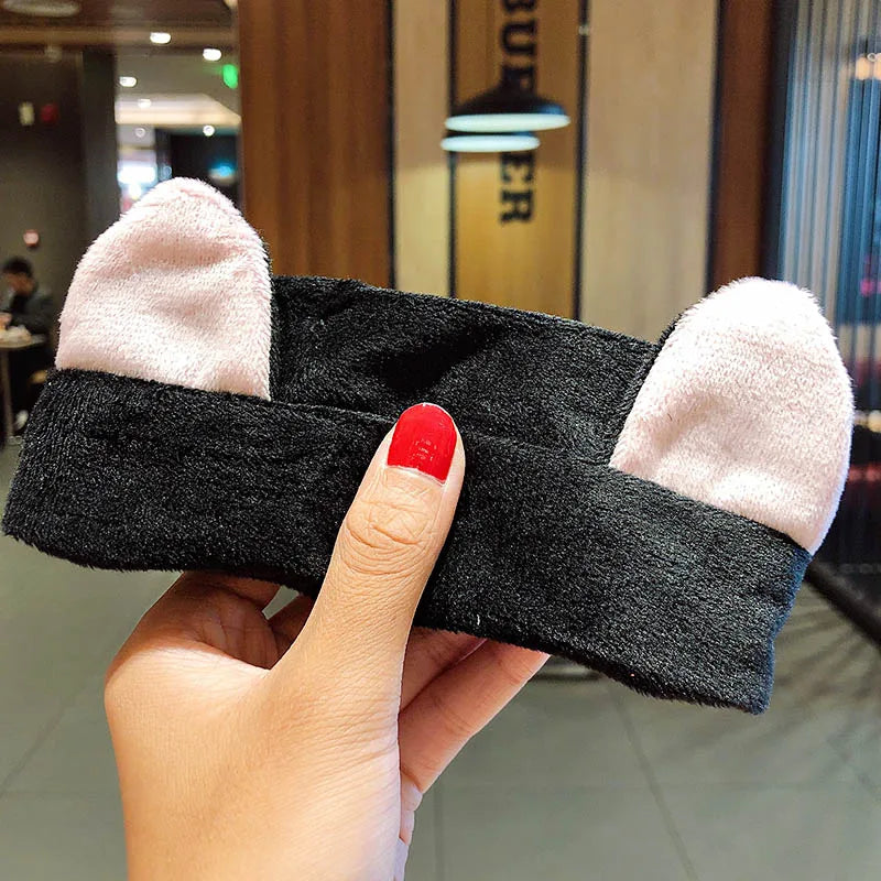 π Soft Coral Fleece Bow Headband β Animal Ears & Turban Style π