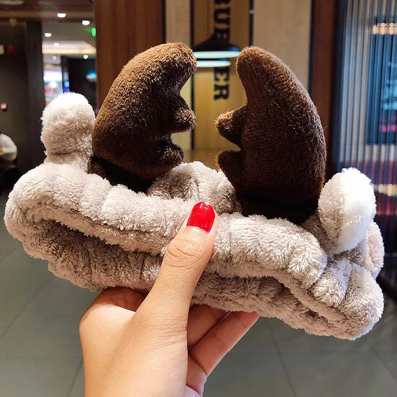 π Soft Coral Fleece Bow Headband β Animal Ears & Turban Style π