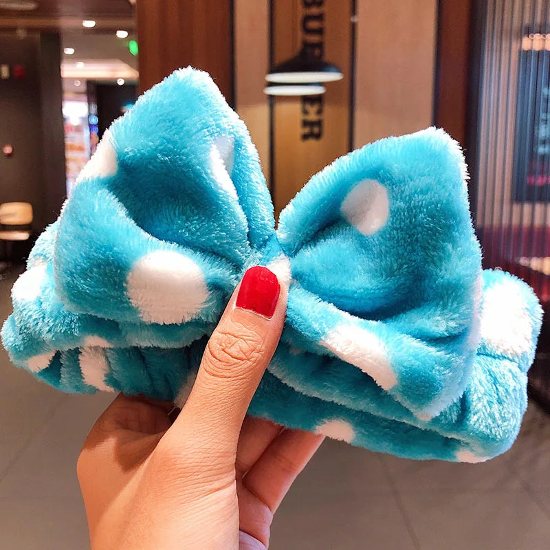π Soft Coral Fleece Bow Headband β Animal Ears & Turban Style π