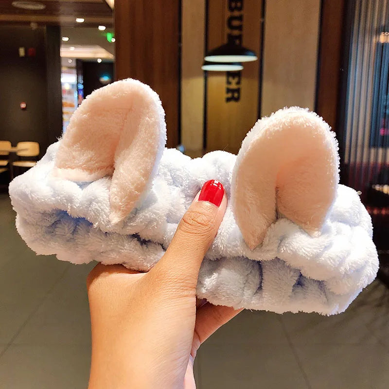 π Soft Coral Fleece Bow Headband β Animal Ears & Turban Style π
