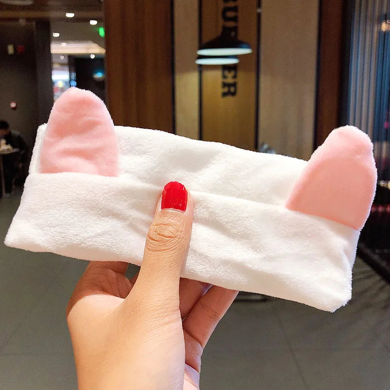 π Soft Coral Fleece Bow Headband β Animal Ears & Turban Style π