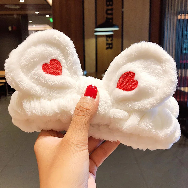 π Soft Coral Fleece Bow Headband β Animal Ears & Turban Style π