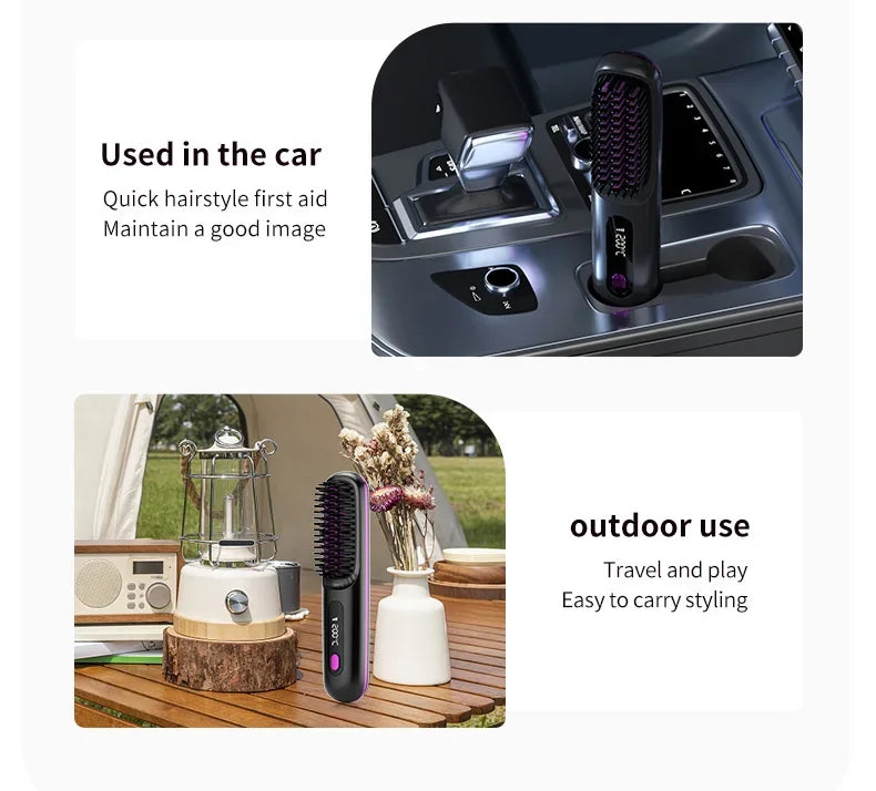 Cordless portable hair straightener