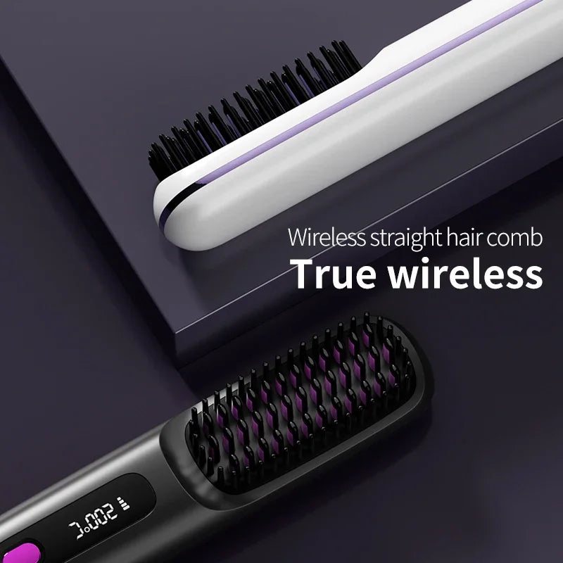 Cordless portable hair straightener