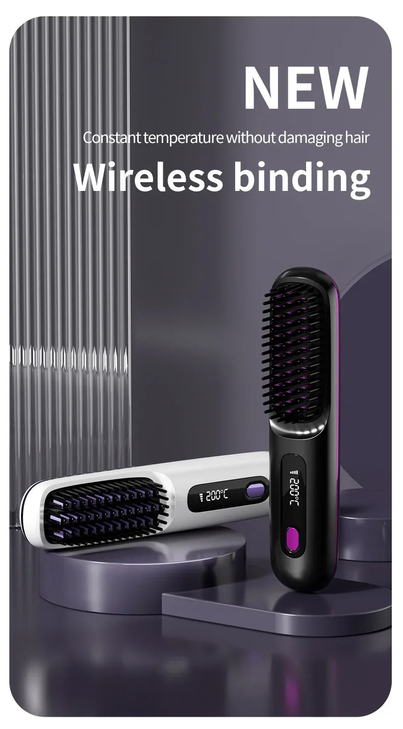 Cordless portable hair straightener