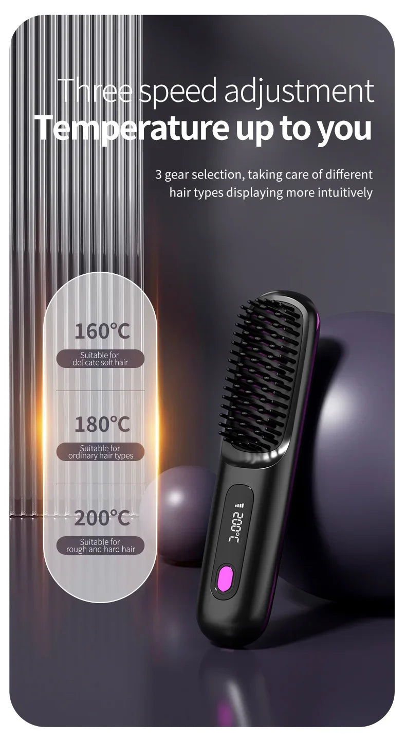 Cordless portable hair straightener