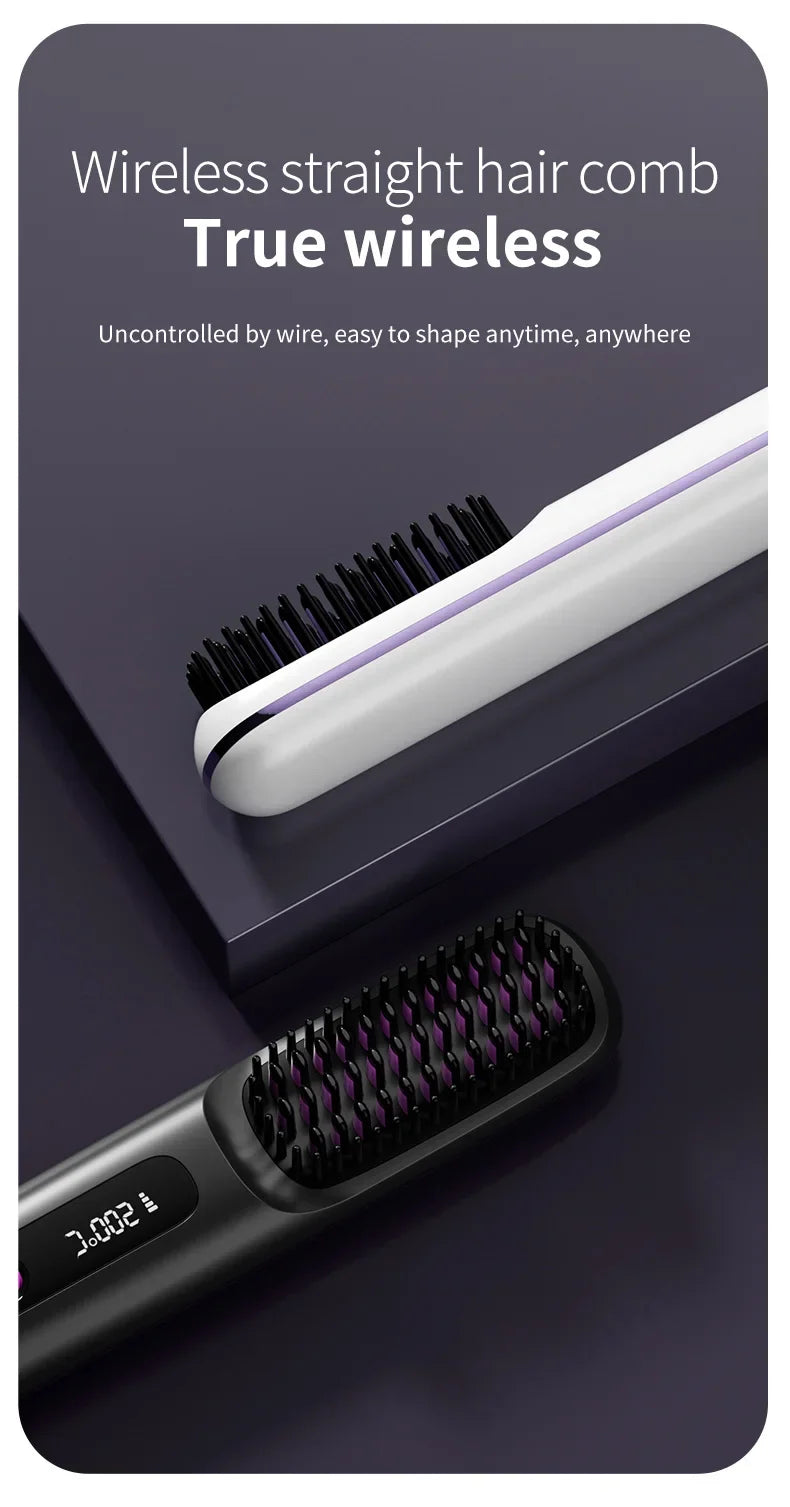 Cordless portable hair straightener
