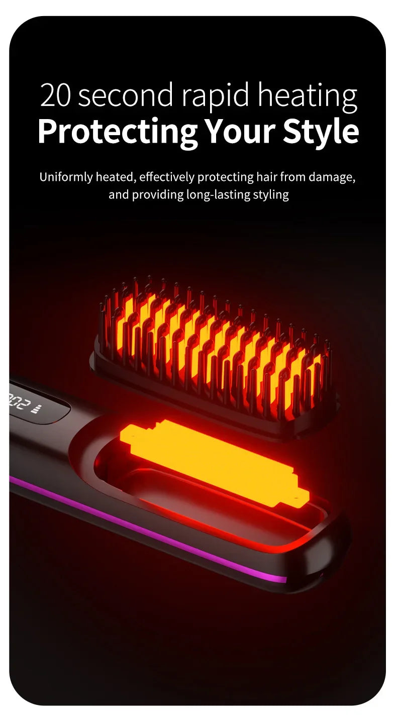 Cordless portable hair straightener