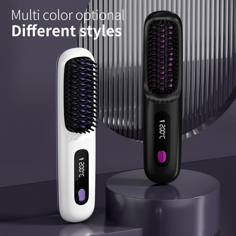 Cordless portable hair straightener