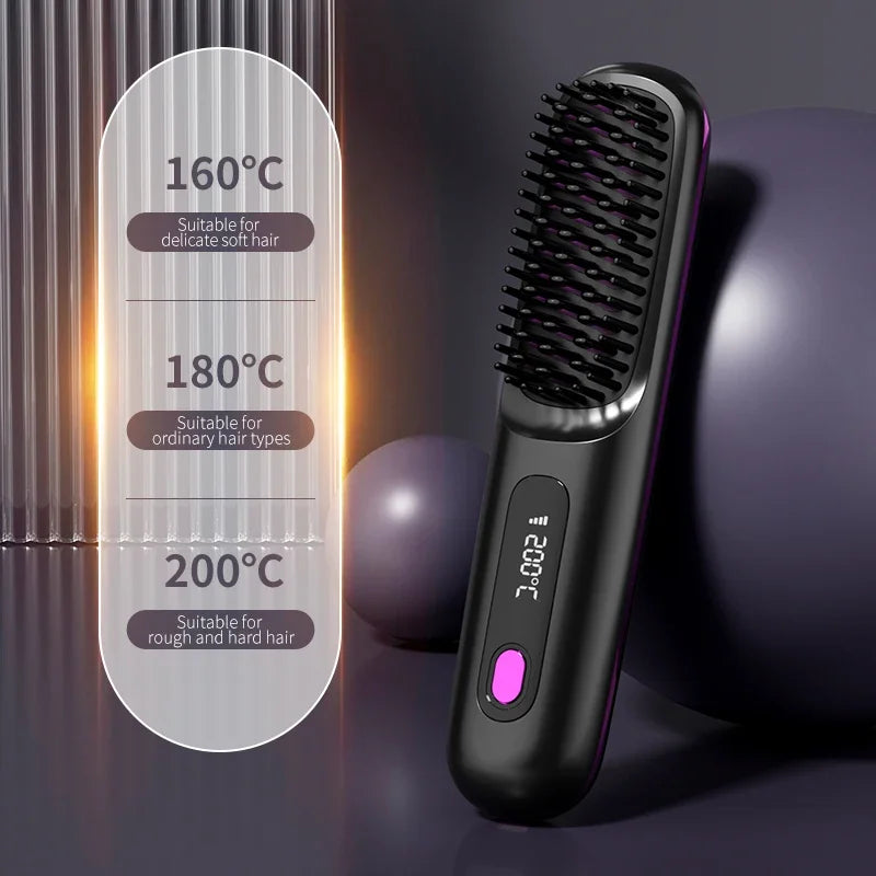 Cordless portable hair straightener