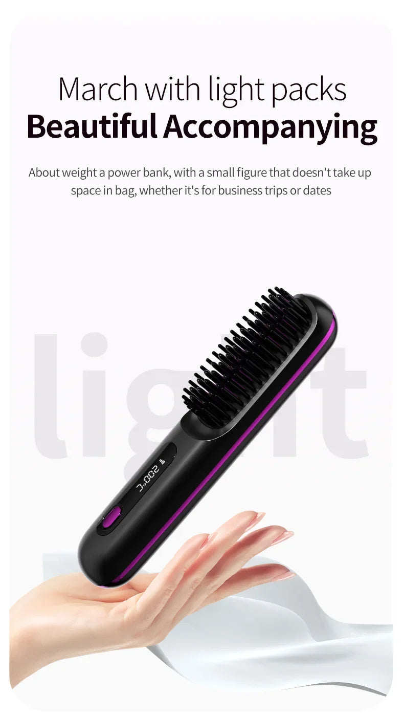 Cordless portable hair straightener