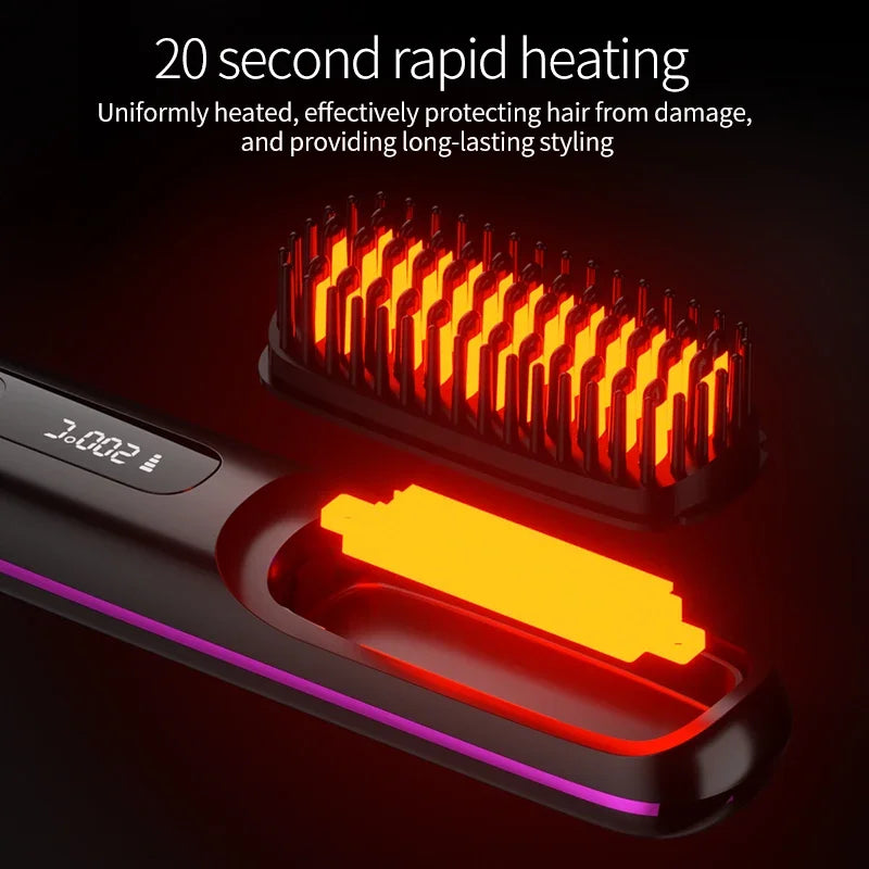 Cordless portable hair straightener
