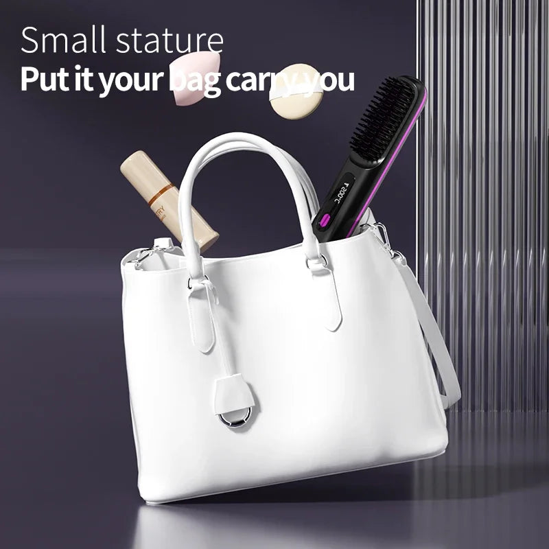 Cordless portable hair straightener