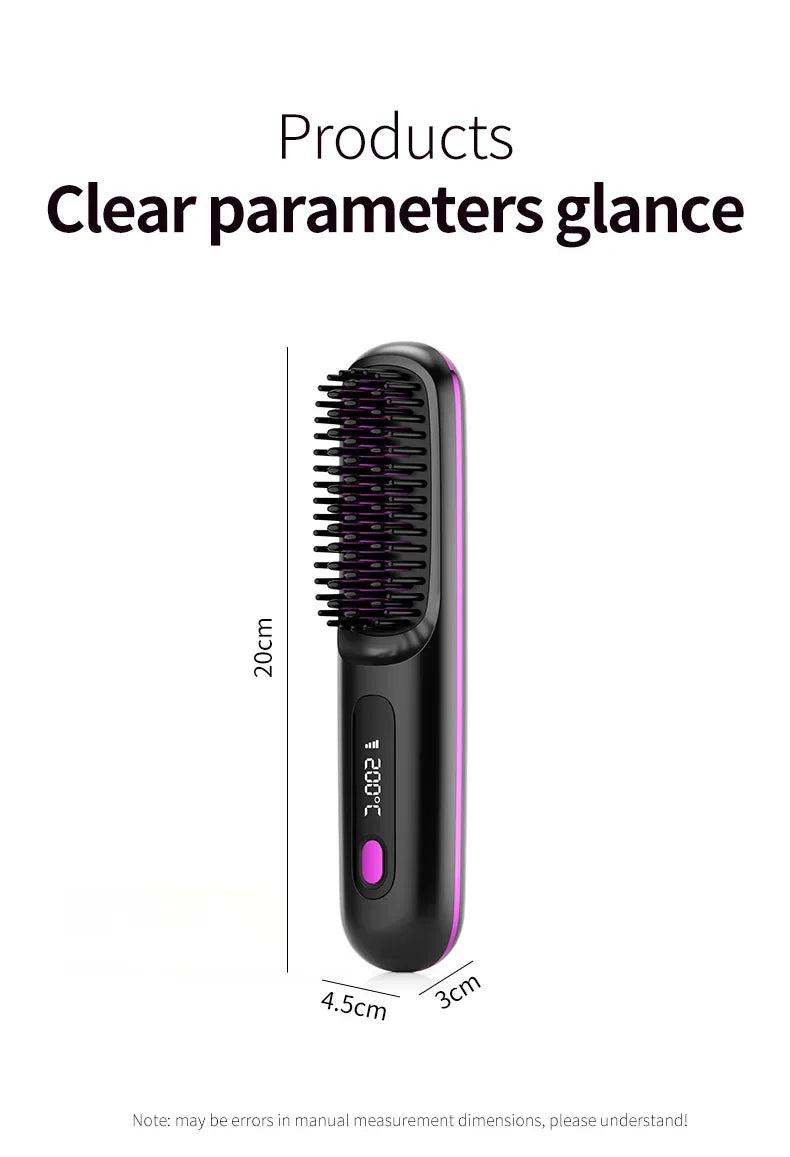 Cordless portable hair straightener