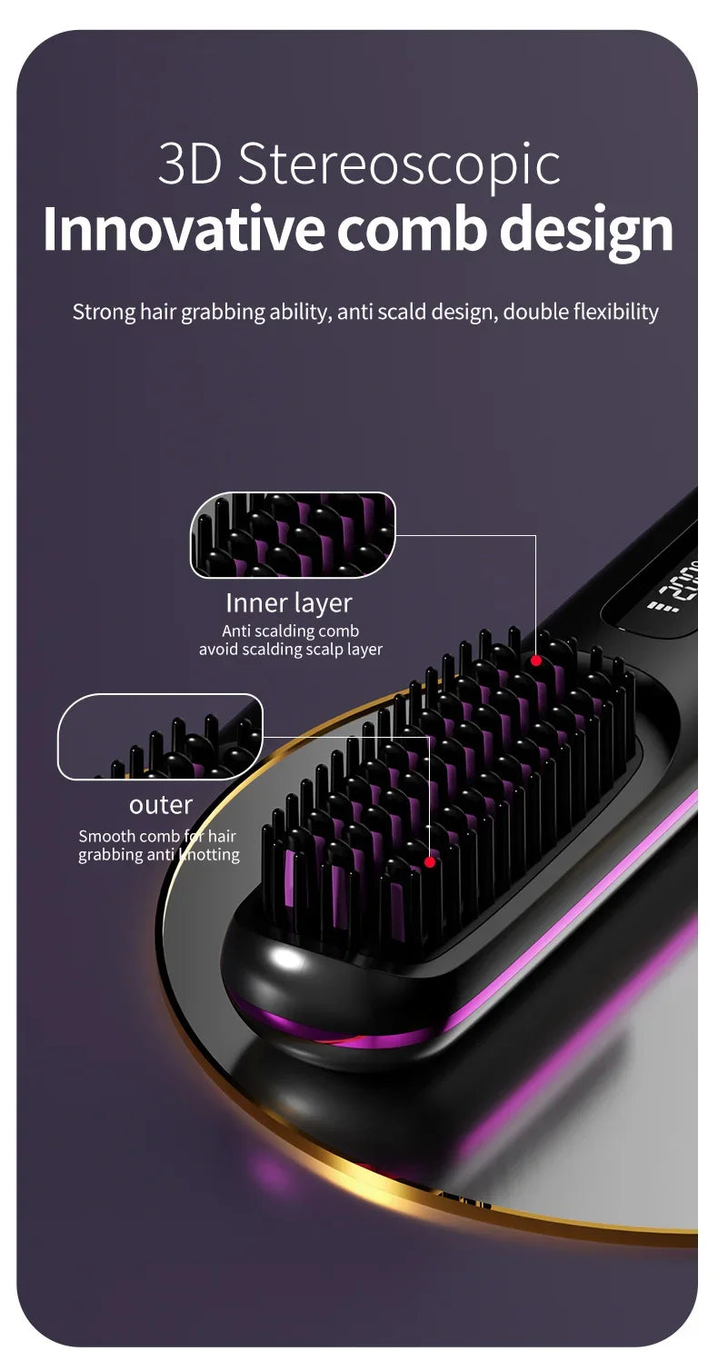 Cordless portable hair straightener