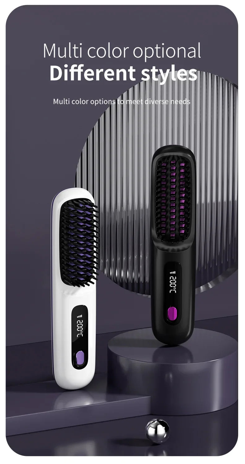 Cordless portable hair straightener