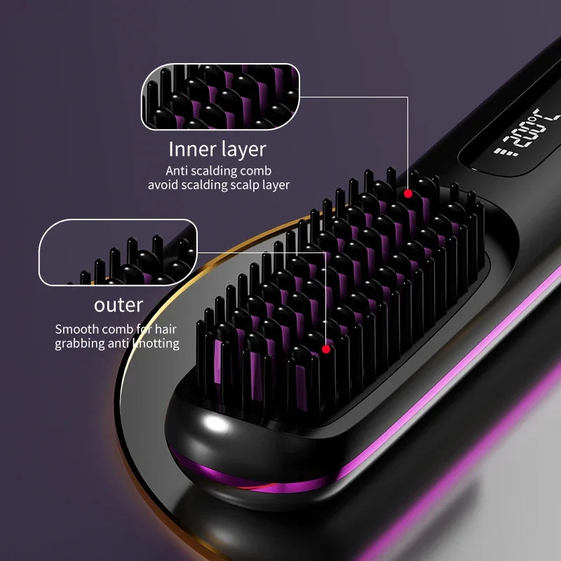 Cordless portable hair straightener