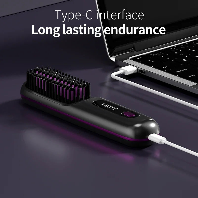Cordless portable hair straightener