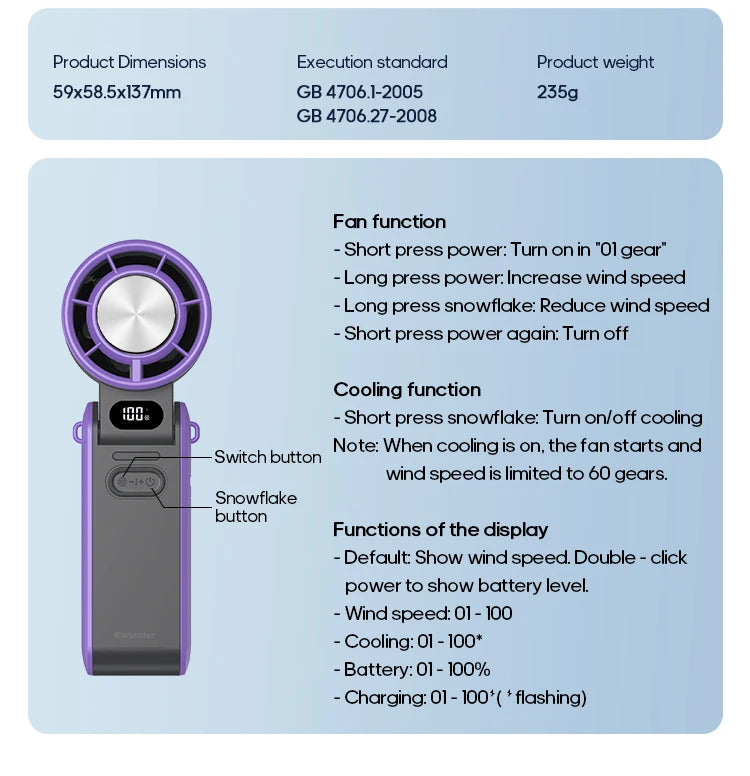 🧊 Kinscoter Foldable Handheld Fan