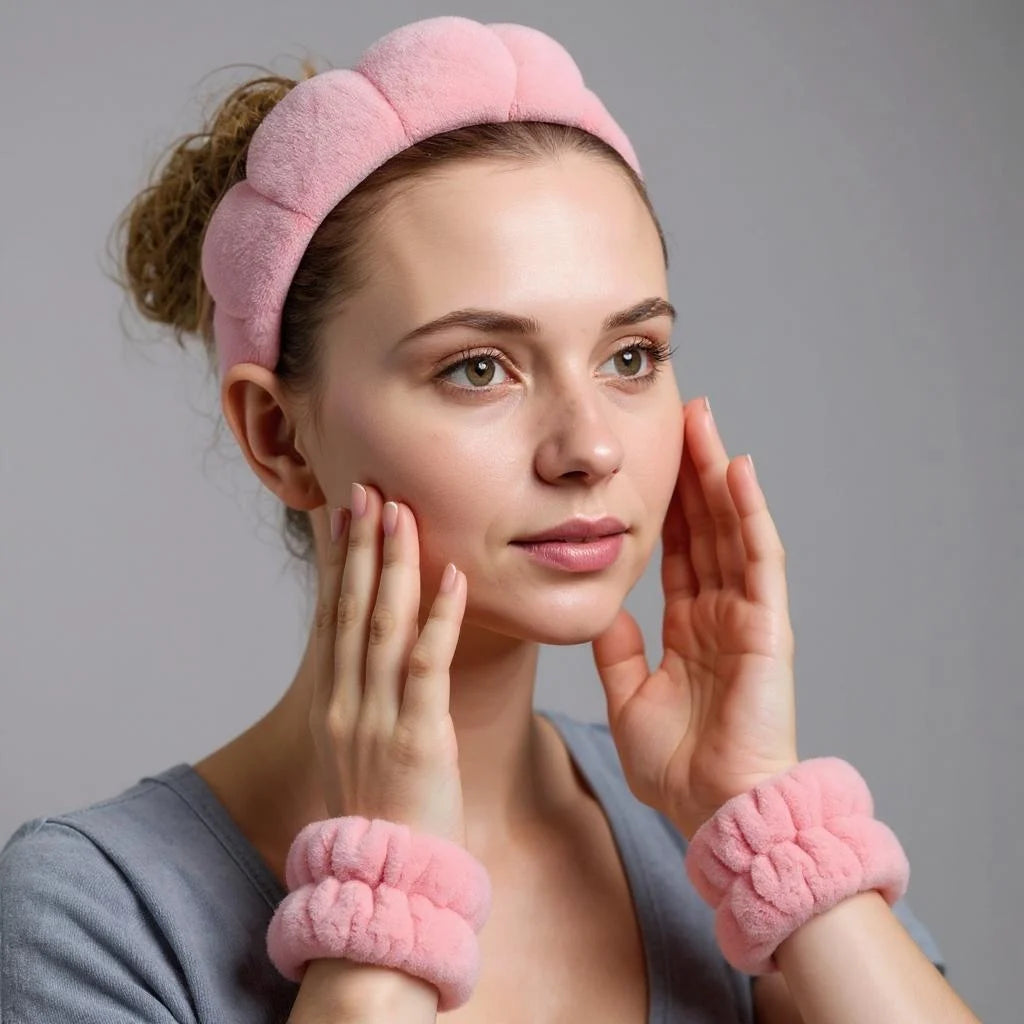 Luxury Fiber Spa Headband & Wristband Set