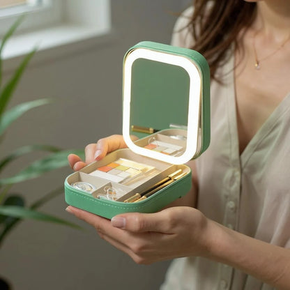 Makeup Storage Box With LED Light Portable