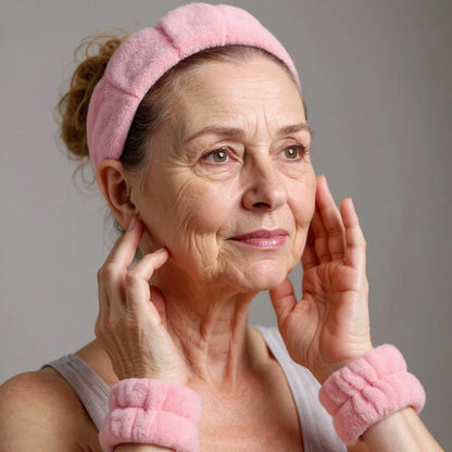 Luxury Fiber Spa Headband & Wristband Set