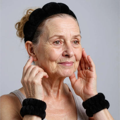 Luxury Fiber Spa Headband & Wristband Set
