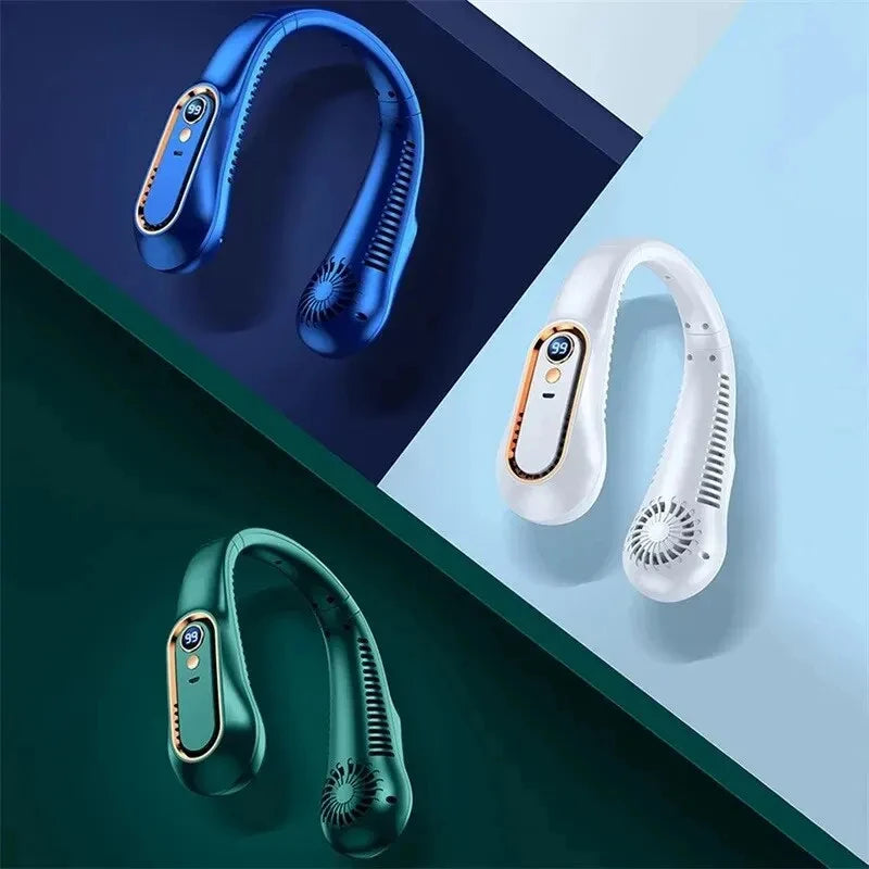 360º Portable Neck Fan — Rechargeable & Foldable