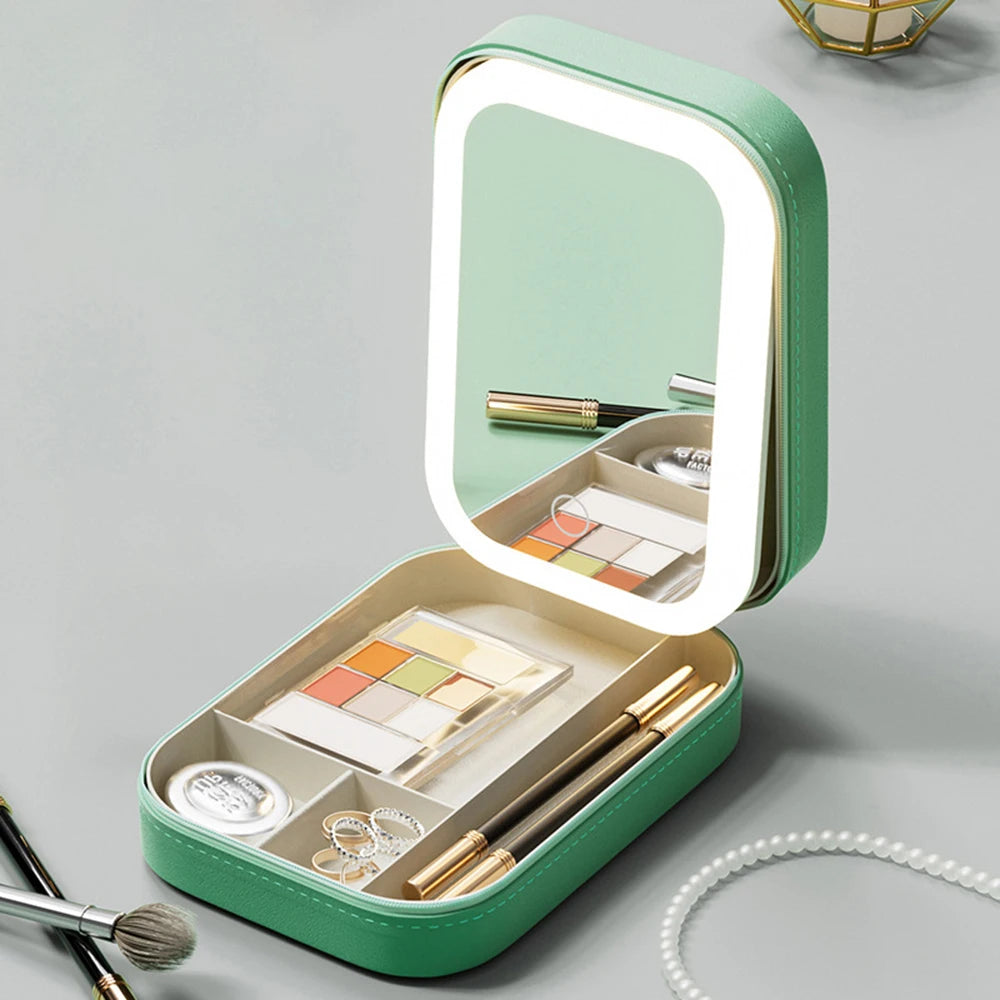 Makeup Storage Box With LED Light Portable