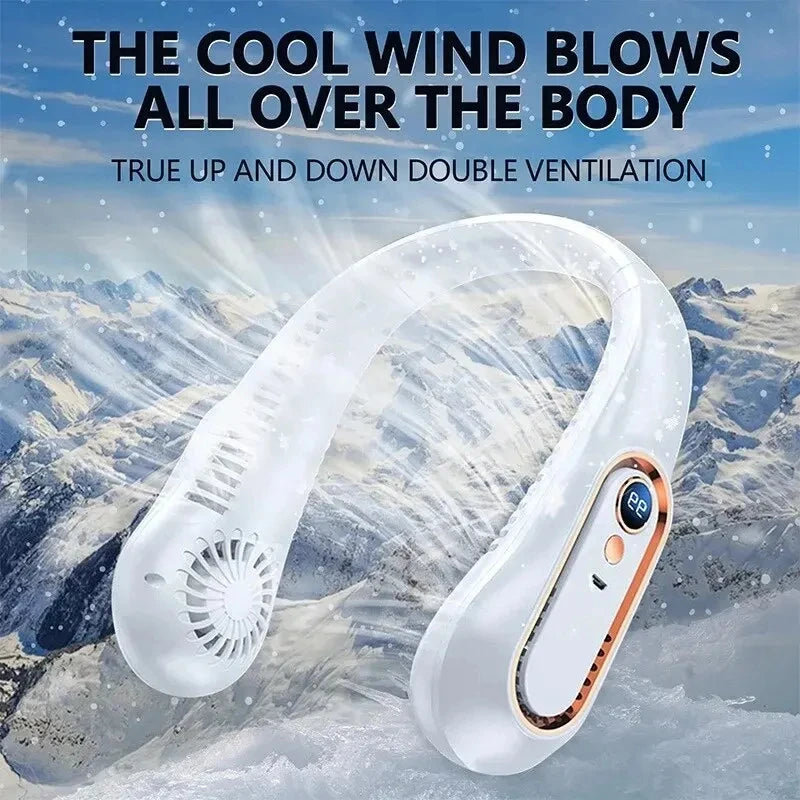 360º Portable Neck Fan — Rechargeable & Foldable