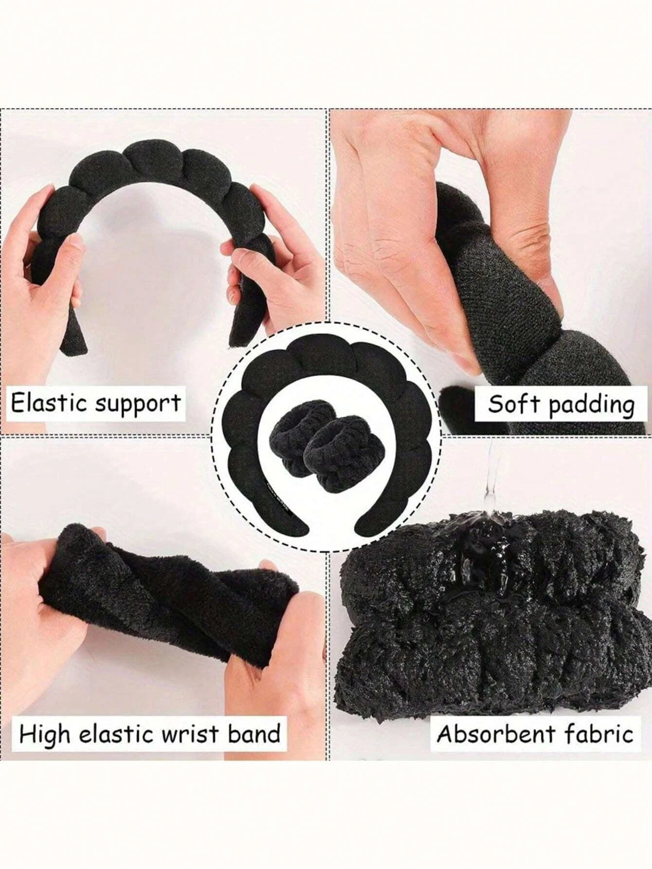 Luxury Fiber Spa Headband & Wristband Set