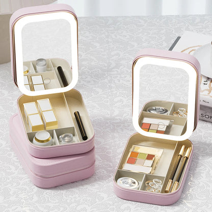 Makeup Storage Box With LED Light Portable