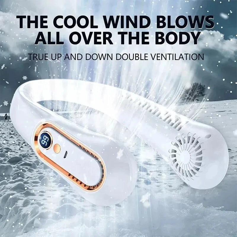 360º Portable Neck Fan — Rechargeable & Foldable