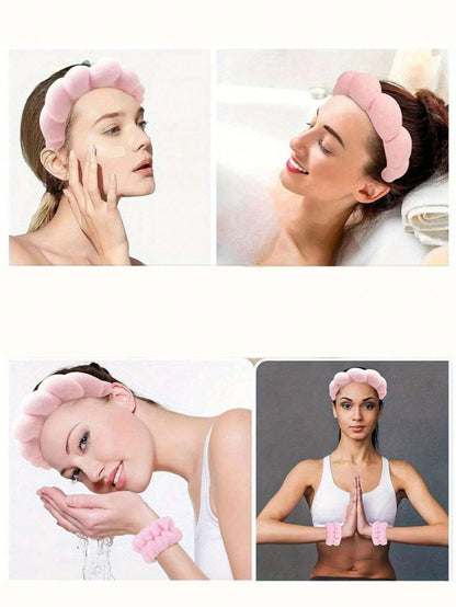 Luxury Fiber Spa Headband & Wristband Set