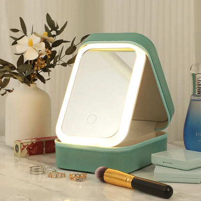 Makeup Storage Box With LED Light Portable