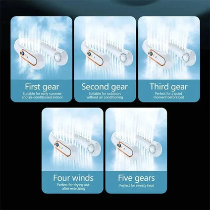 360º Portable Neck Fan — Rechargeable & Foldable