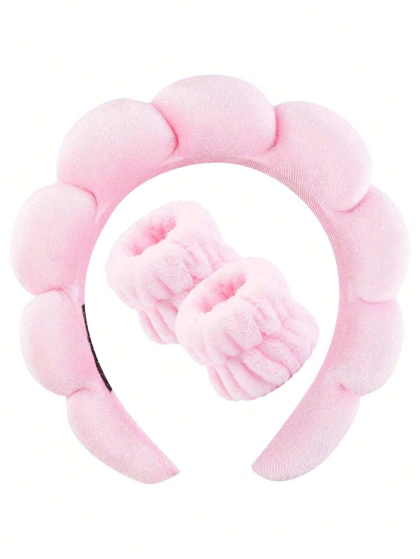Luxury Fiber Spa Headband & Wristband Set