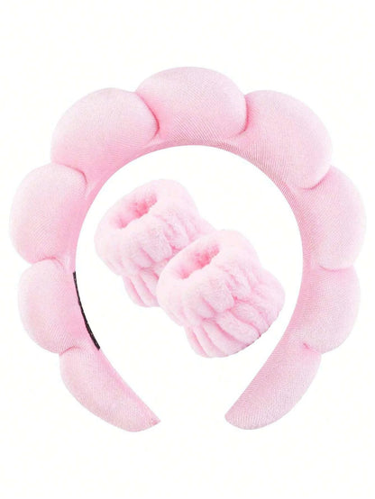 Luxury Fiber Spa Headband & Wristband Set