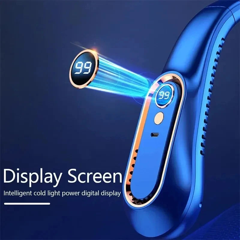 360º Portable Neck Fan — Rechargeable & Foldable